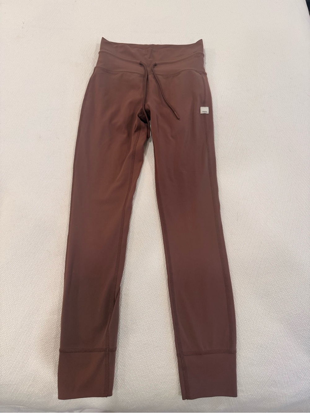 Kids Brown High-Waist Active Vuori Leggings